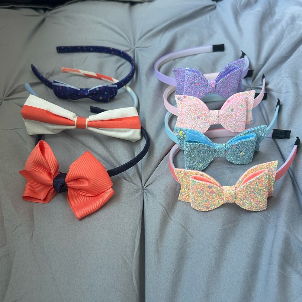 Vibrant Headbands with Bow details 7pcs